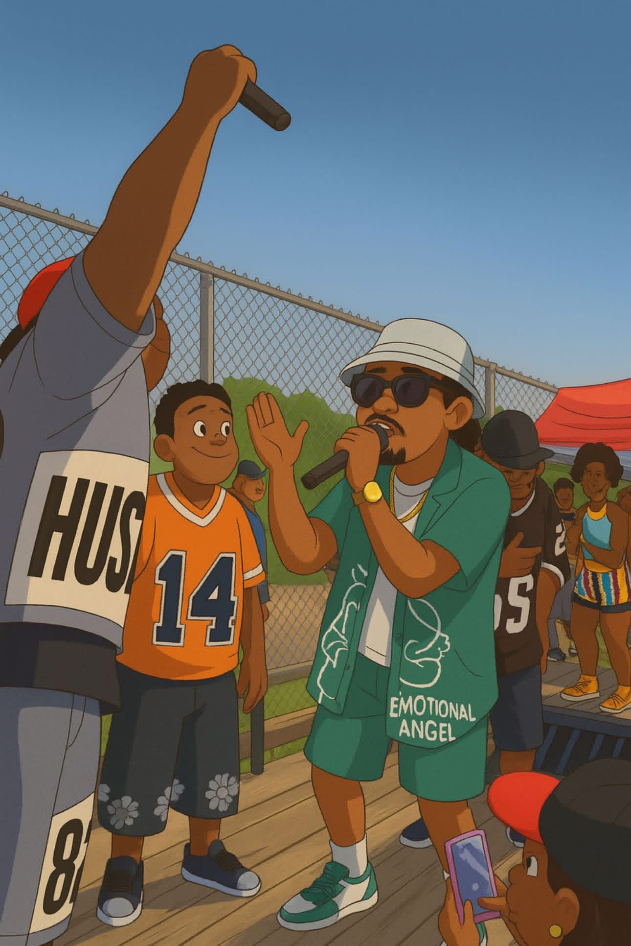Live performance on stage at the cookout